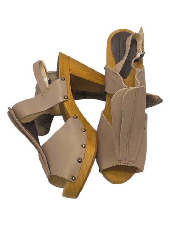 Sanita Shoes - Sanita Magda Plateau Wooden Heel Sandals NIB Beige Leather EU 39 US 8.5